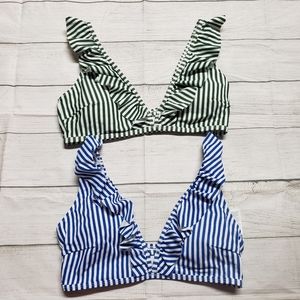 Cupshe Ruffle Striped Bikini Top Bundle